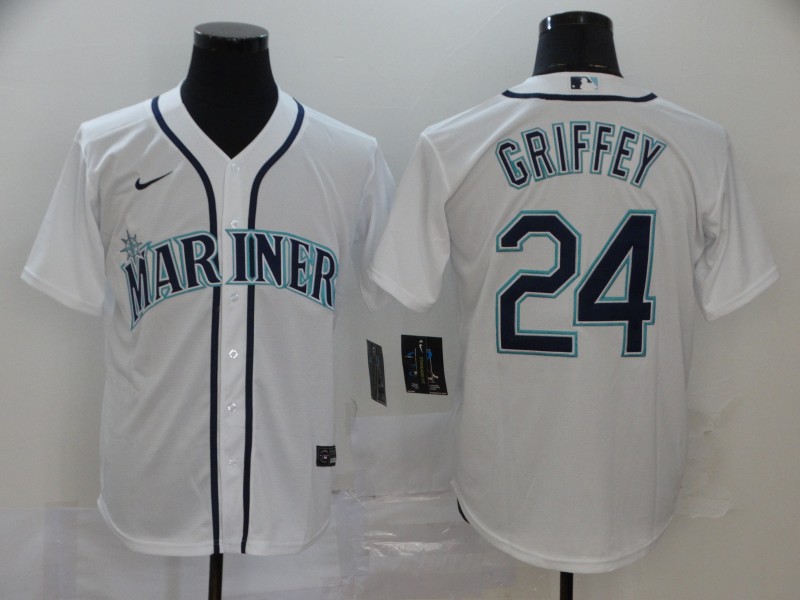 Men's Seattle Mariners Ken Griffey Jr. #24 White Baseball Jersey